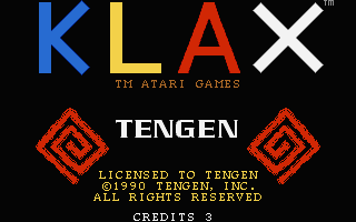Klax title screen for Atari ST